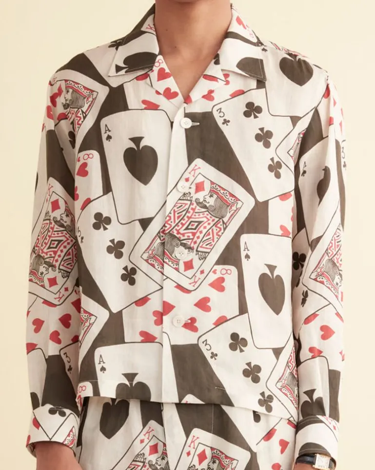 Men BODE Ace Of Spades Long Sleeve Shirt