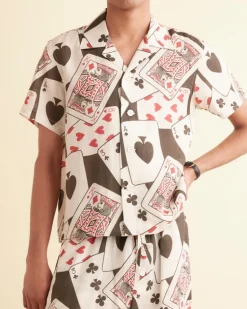 Men BODE Ace Of Spades Short Sleeve Shirt