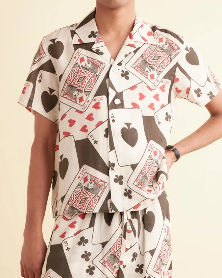Men BODE Ace Of Spades Short Sleeve Shirt