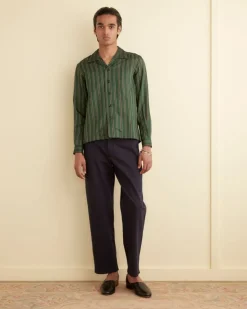 Men BODE Alumni Stripe Long Sleeve Shirt