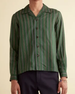 Men BODE Alumni Stripe Long Sleeve Shirt