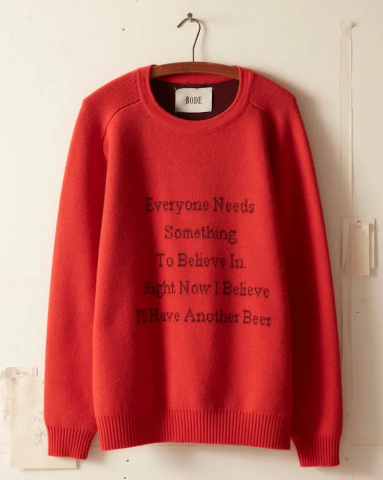 Men BODE Another Beer Sweater - Orange