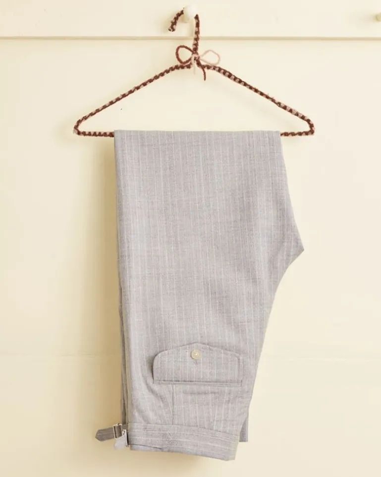 Men BODE Argent Stripe Trousers - 31