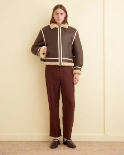 Men BODE Aviator Shearling Jacket