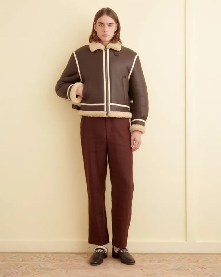 Men BODE Aviator Shearling Jacket