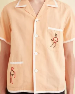 Men BODE Beaded Blackjack Short Sleeve Shirt