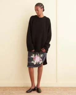 Women BODE Beaded Bourbon Rose Skirt