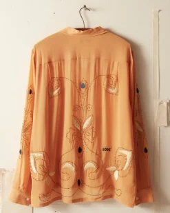 Men BODE Beaded Cantaloupe Long Sleeve Shirt