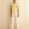 Men BODE Beaded Chicory Short Sleeve Shirt