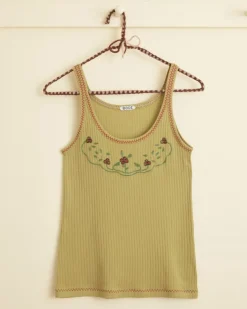 Women BODE Beaded Dahlia Tank