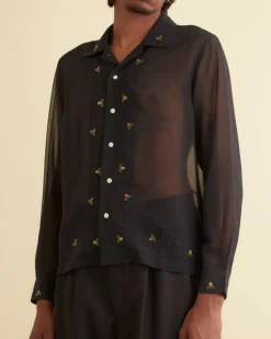 Men BODE Beaded Framboise Long Sleeve Shirt