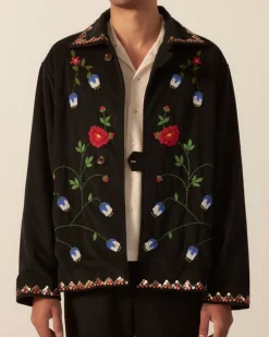 Men BODE Beaded Garden Vine Jacket