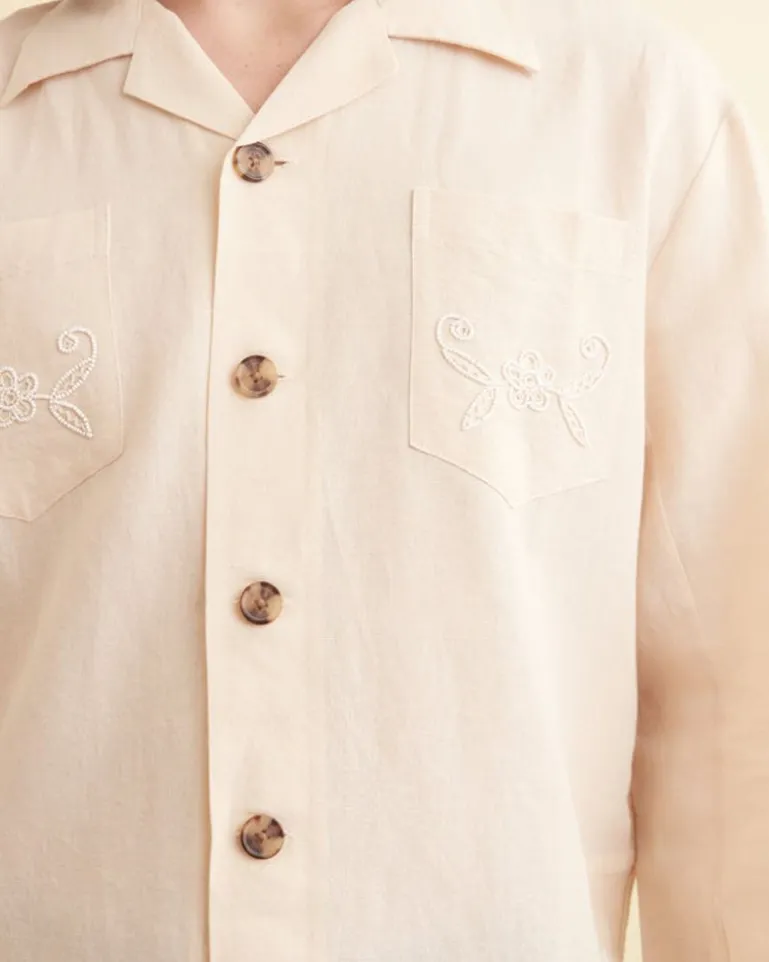 Men BODE Beaded Jasmine Overshirt