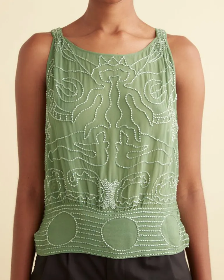 Women BODE Beaded Myrtle Shirt