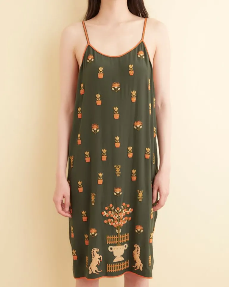 Women BODE Beaded Paddock Sampler Dress