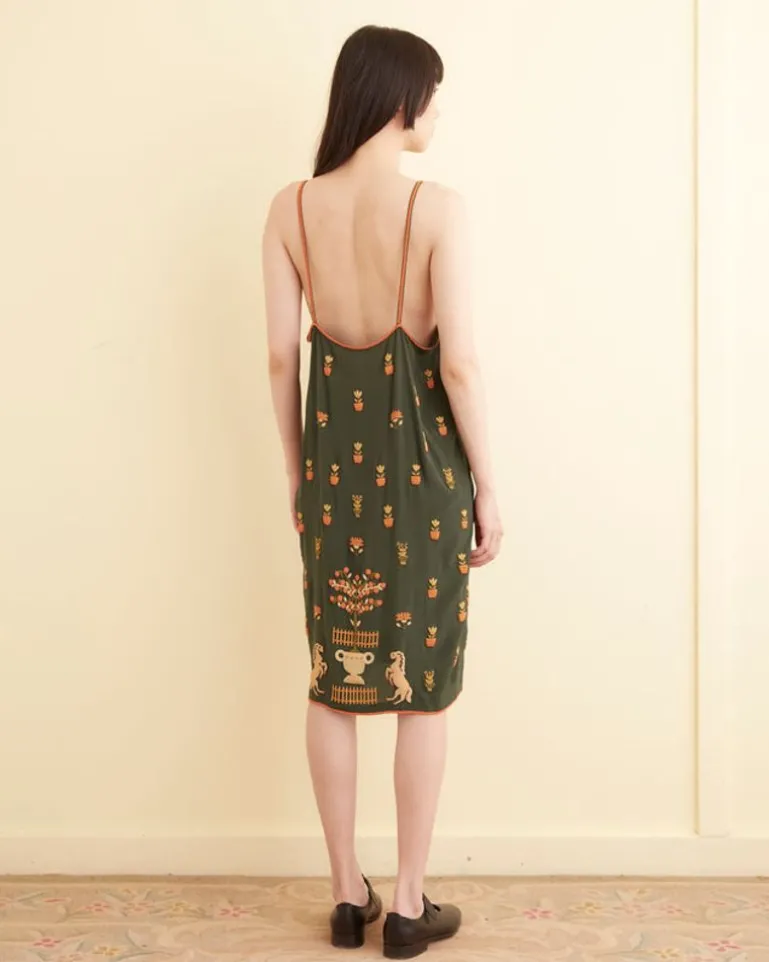 Women BODE Beaded Paddock Sampler Dress