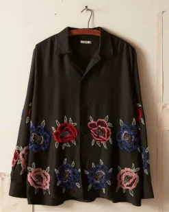 Men BODE Beaded Poppy Long Sleeve Shirt