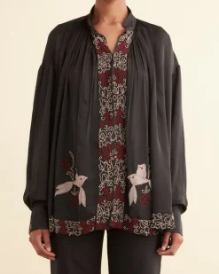 Women BODE Beaded Tropicbird Shirt