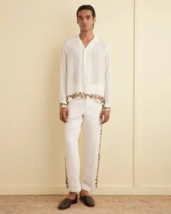 Men BODE Beaded Wheat Flower Trousers