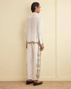 Men BODE Beaded Wheat Flower Trousers