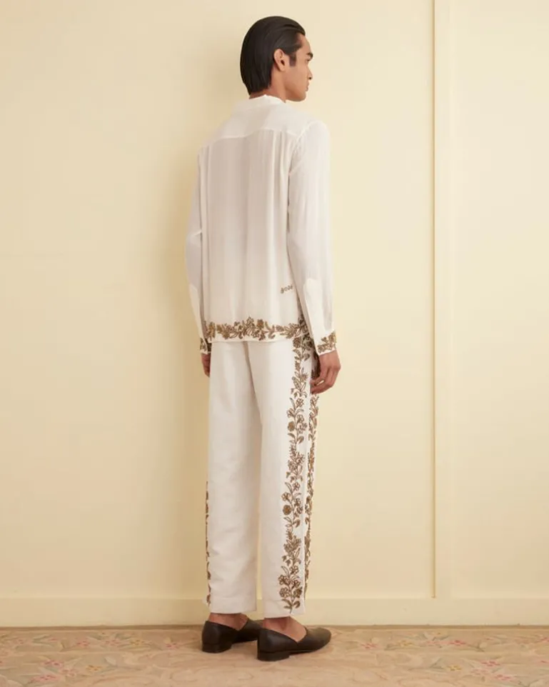 Men BODE Beaded Wheat Flower Trousers