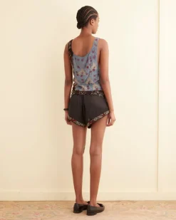 Women BODE Beaded Yarrow Shorts
