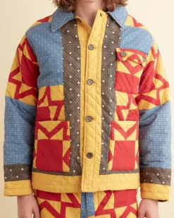 Men BODE Blazing Star Quilt Jacket