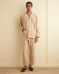 Men BODE Blonde Stripe Overshirt