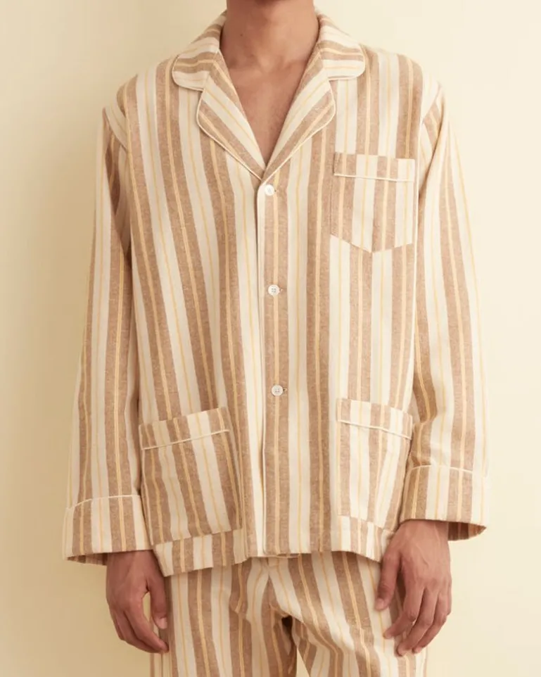 Men BODE Blonde Stripe Overshirt