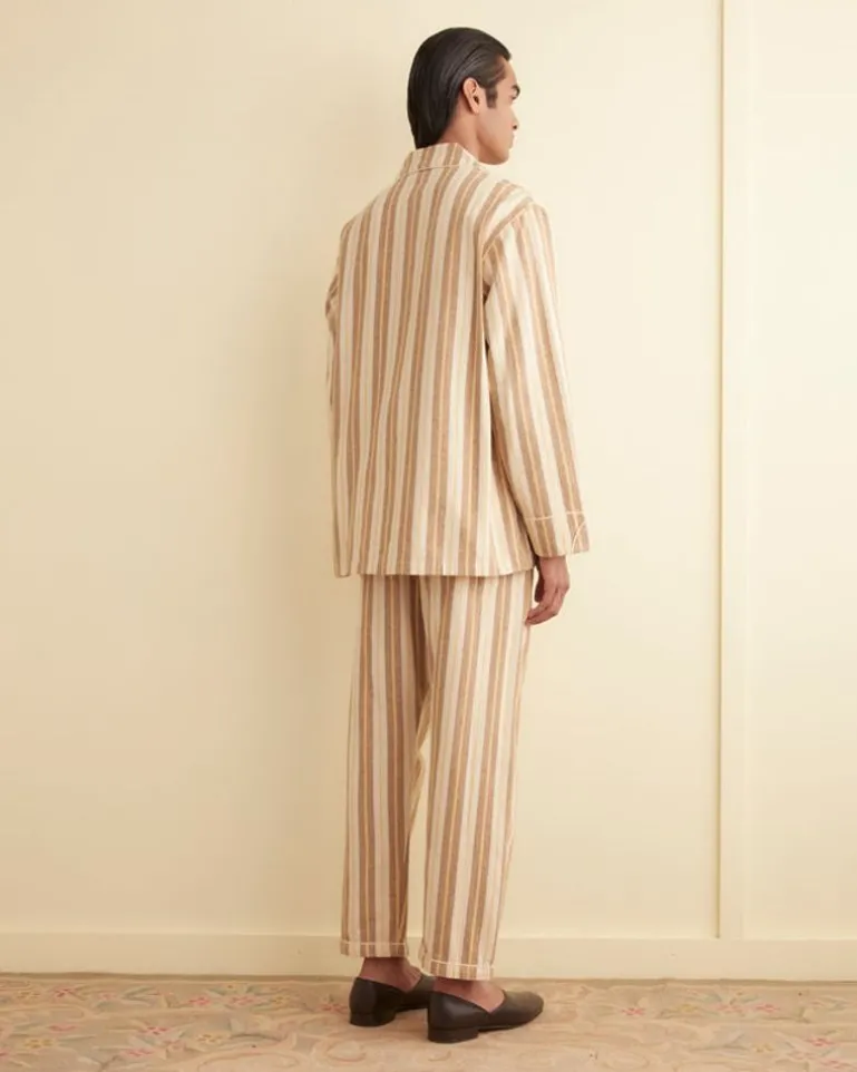 Men BODE Blonde Stripe Overshirt