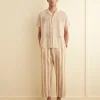 Men BODE Blonde Stripe Pajama Pants