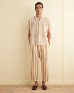 Men BODE Blonde Stripe Pajama Pants