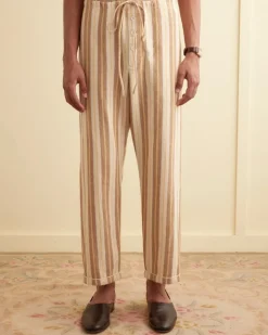 Men BODE Blonde Stripe Pajama Pants