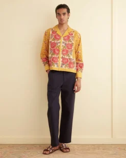 Men BODE Blooming Border Long Sleeve Shirt