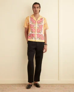 Men BODE Blooming Border Short Sleeve Shirt