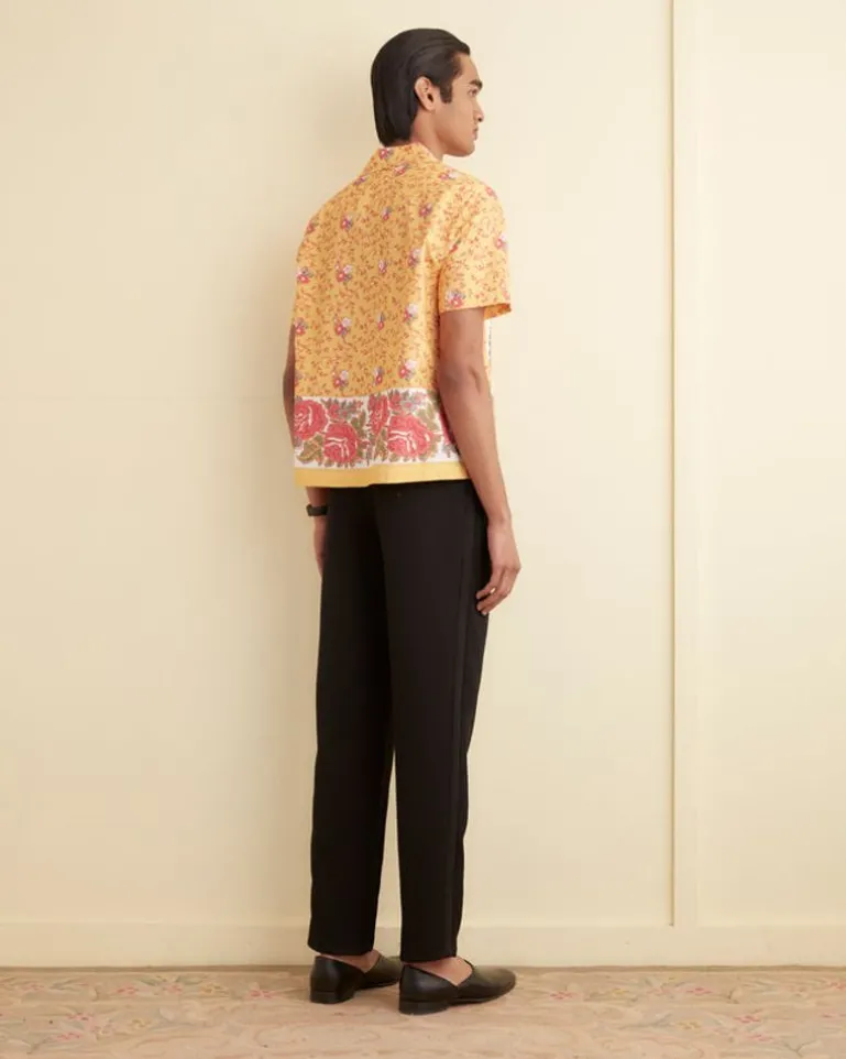 Men BODE Blooming Border Short Sleeve Shirt