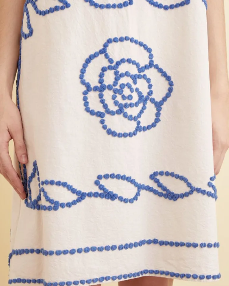 Women BODE Blue Flax Dress - Xs