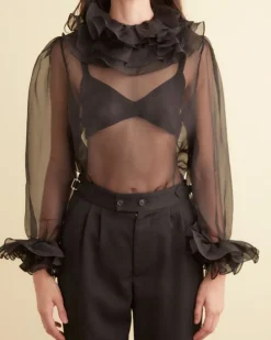 Women BODE Boo Ruffle Top