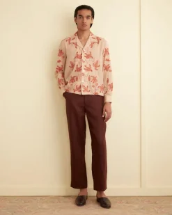 Men BODE Bougainvillea Long Sleeve Shirt