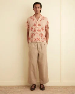 Men BODE Bougainvillea Short Sleeve Shirt