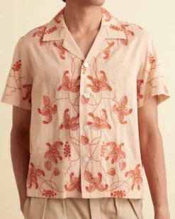 Men BODE Bougainvillea Short Sleeve Shirt