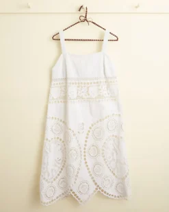 Women BODE Broderie Lotus Dress - S