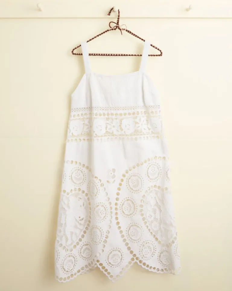 Women BODE Broderie Lotus Dress - S
