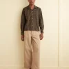 Men BODE Calico Wave Long Sleeve Shirt