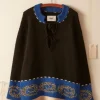 Men BODE Cape Cod Cross Stitch Pullover - Black