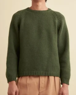 Men BODE Cashmere Crewneck - Green