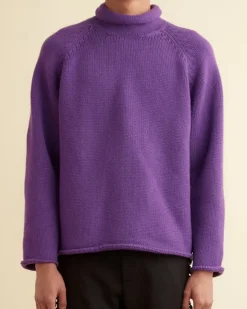 Men BODE Cashmere Roll Neck Sweater - Purple