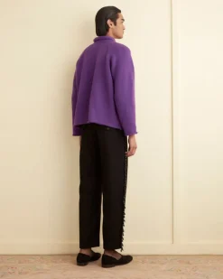 Men BODE Cashmere Roll Neck Sweater - Purple
