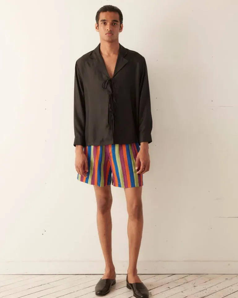 Men BODE Club Stripe Rugby Shorts
