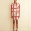 Men BODE Complementary Plaid Short Sleeve Shirt
